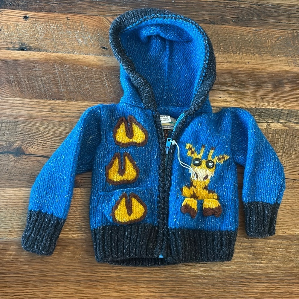 e.c.c Ecuadorian Clothing Company Wool Knit giraffe Sweater Kids Size 0